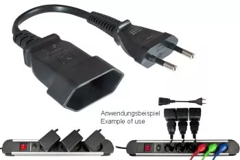 Practical Power Cable Extension (Euro Plug/Euro Socket) 0.20m